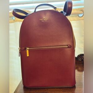 Kate Spade Deep Berry Large Perry Backpack Saffiano Leather NWT